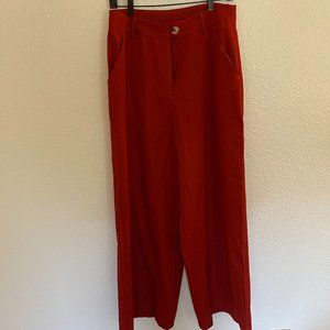 Red Orange Size 6/Medium SHEIN Wide Leg Slacks